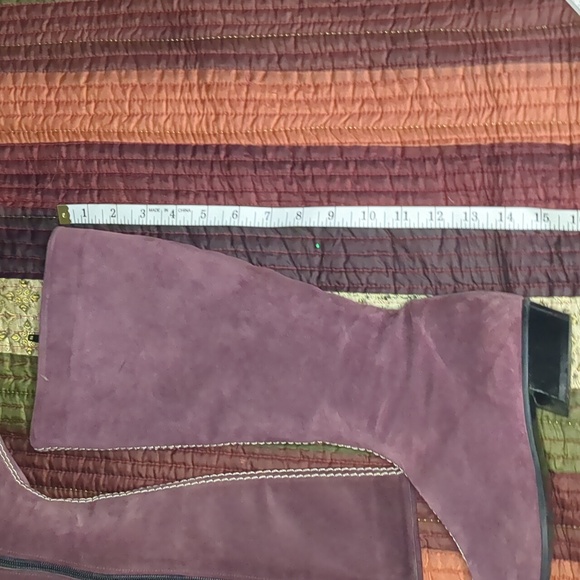 SILPA* vintage mauve suede leather tall side zip angled heel pointed toe boots - Picture 6 of 17